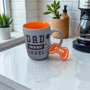 Next Level Dad Mug with Orange Interior - perfect for the gamer dad. NWT